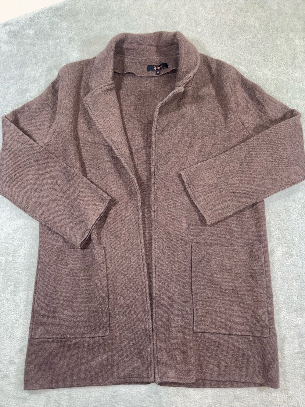 Quince 100% Organic Cotton Knit Blazer Heather Brown Size XS - Flawless!